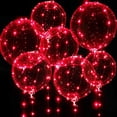 thumbnail image 1 of Globos luminosos, 10 paquetes de 24 pulgadas (61 cm) para San Valentín con luces LED de 9.8 pies (3 m) para San Valentín, bodas, Navidad y fiestas de cumpleaños (rojo), 1 of 5