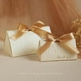 thumbnail image 6 of 50pcs/lot Candy Bags Paper Folding Box Wedding Souvenir Present Package with Bownot for Guest Giveaways (wine red,L（17*10*10cm）), 6 of 7
