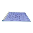 thumbnail image 2 of Ahgly Company Machine Washable Indoor Round Abstract Blue Contemporary Area Rugs, 7' Round, 2 of 4