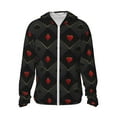 thumbnail image 1 of Fotbe Red Poker Chaqueta con Protección Solar UPF 50+ para Hombre y Mujer, Camisa con Capucha y Bolsillos-Medium, 1 of 7