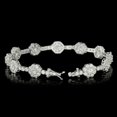 thumbnail image 3 of TAAPSEE JEWELS White Round Cut Cubic Zirconia Cluster Flower Tennis Bracelet 14k White Gold Finish, 3 of 3