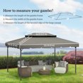 thumbnail image 3 of Outsunny 13'x10' Double Roof Gazebo Replacement Canopy Top Cover Grey, 3 of 10