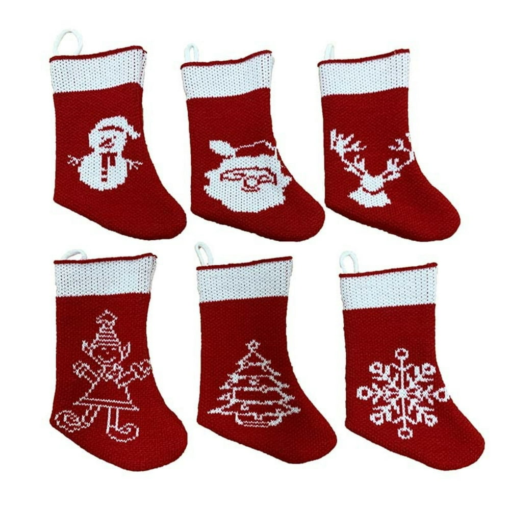 Bueautybox 8" Christmas Stockings, Cable Knit Christmas Stockings with