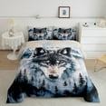 thumbnail image 2 of Homewish Cartoon Wolf Animal Bedding Comforter Set for Boy, Snow Mountain Twin Comforter Sets, Rustic Farmhouse Theme Reversible Bedding Set, Super Cozy Room Decor, 2pcs, 2 of 8