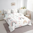 thumbnail image 4 of Manfei Pink Gray Rainbow 7-Piece Twin Bedding Sets,Kawaii Loves Pattern Bedding Comforter Set,Fairy Tale Theme Sheet Sets For Girls,Super Cozy Room Decor Reversible, 4 of 9