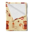 thumbnail image 2 of Kittens Soft Flannel Fleece Blanket, Continuous Pattern of Playful Smiling Cat and Balls in Paprika Orange Tones, Cozy Plush for Indoor and Outdoor Use, 60" x 80", Beige Multicolor, by Ambesonne, 2 of 5