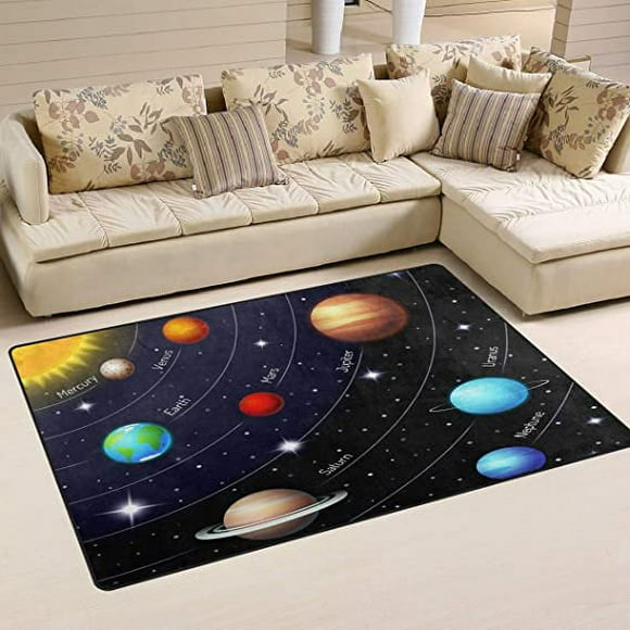 Nvzi Custom Printing Area Rug Educational Outer Space Universe Planet Floor Rugs Doormat Living Room Home Decor Carpets Area Mats 31 X 20 Inches