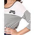 thumbnail image 7 of Allegra K Women's Color Block Long Sleeve Striped Causal T-Shirt, 7 of 7