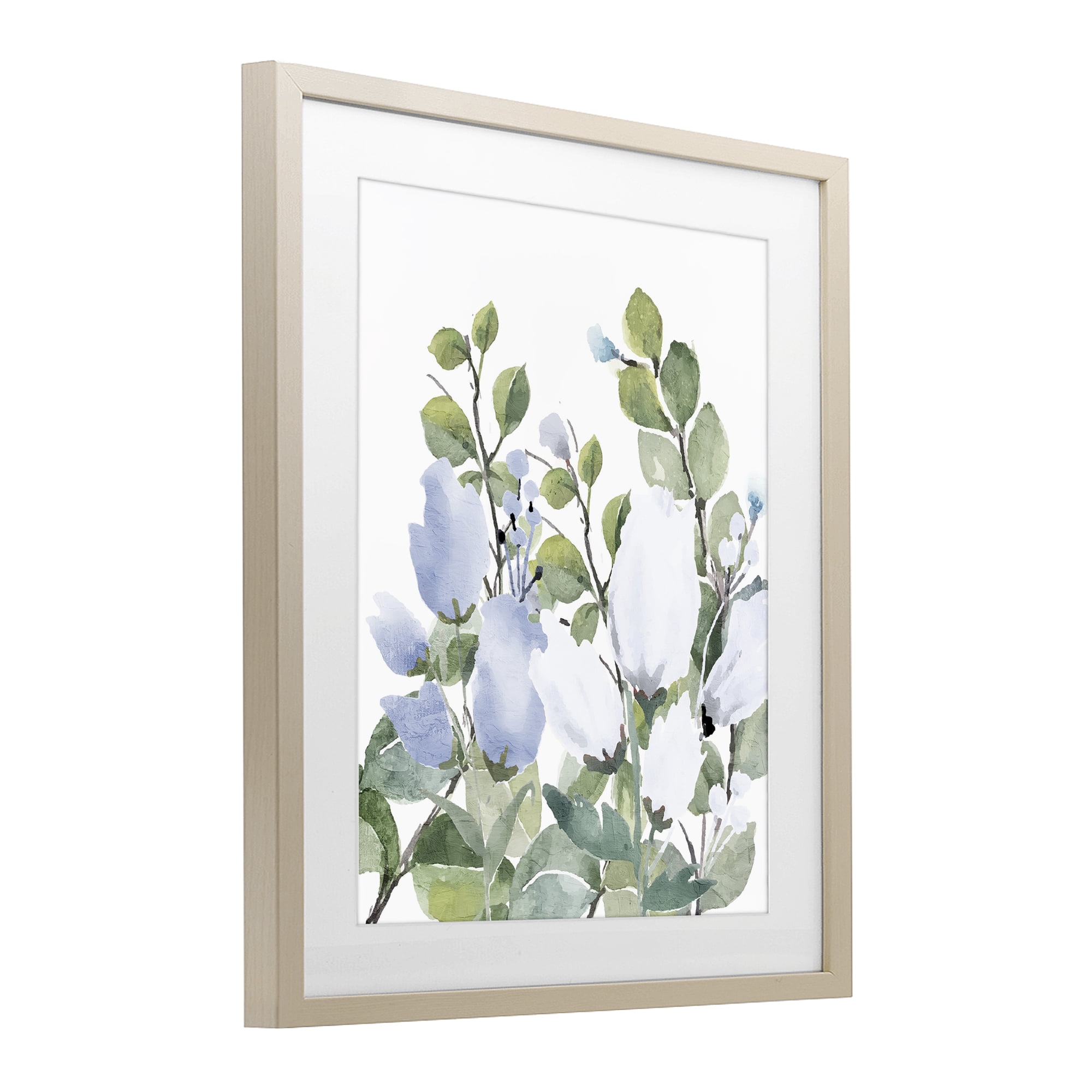 Stupell Industries Blue Spring Florals Birch Framed Print Under Glass, design by Kim Allen