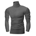 thumbnail image 2 of SRZYMJ Men's Athletic Base Layer Shirt High Neck Long Sleeve Solid Color Workout Top for Cold Weather Training and Outdoor Sports Activities, 2 of 3