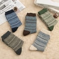 thumbnail image 2 of KOITHOT 5 Pack Wool Socks for Men Thermal Winter Thick Crew Socks Vintage Design Men Socks Gift Pack, 2 of 6