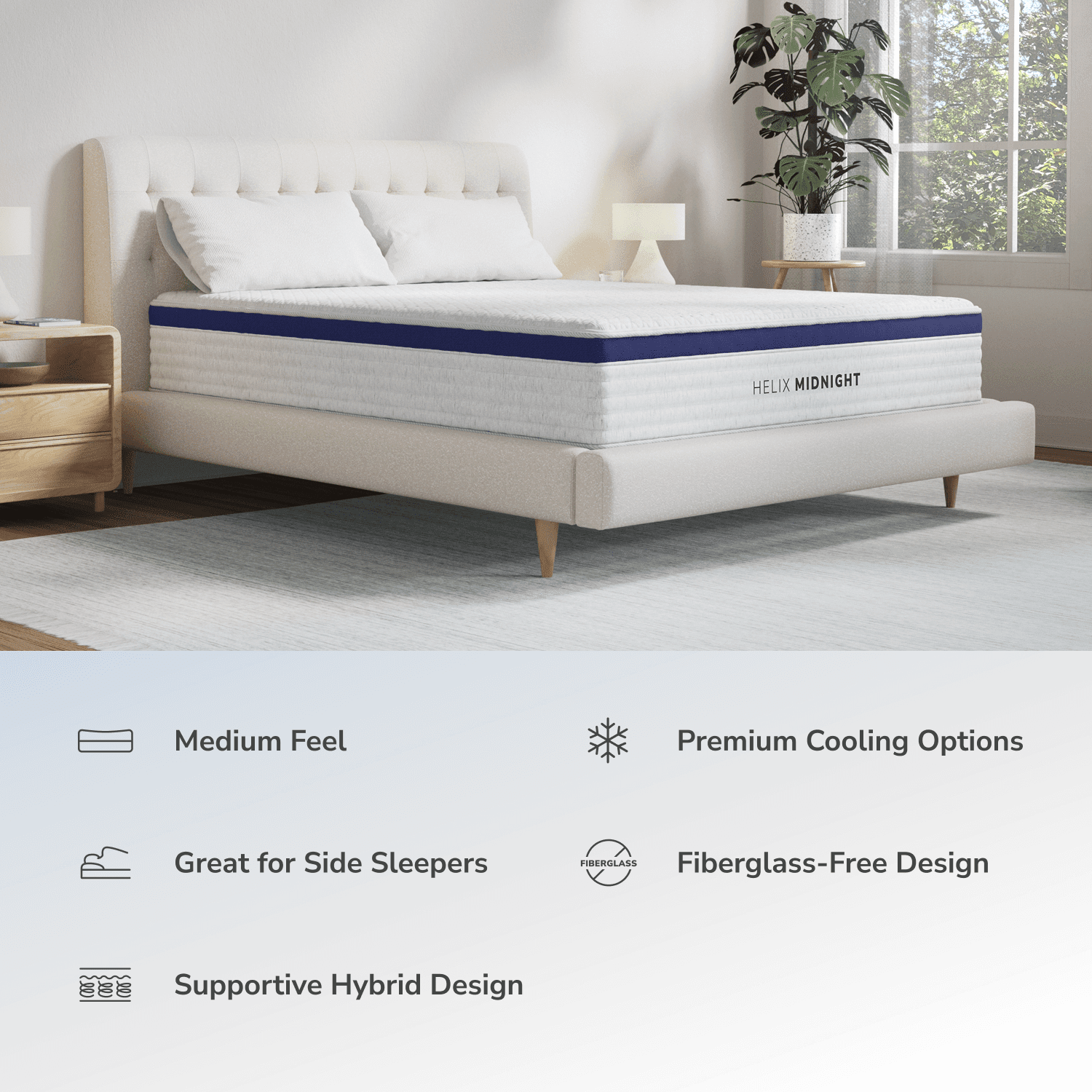 Helix Midnight Medium Mattress, Full