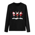 thumbnail image 4 of Tops Para Mujer Elegante Blusa Casual Camisas de Manga Larga Otoño Con Cuello en V Primavera Navidad Impreso Tees Camisa Odeerbi  ODB170658, 4 of 5
