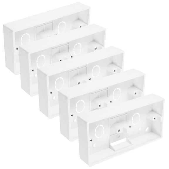HAKIDZEL 5Set Surface Mount Outlet Box White Color For Commercial Places 11.8X3.4X3.3in