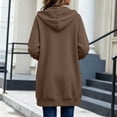 thumbnail image 6 of Aezemi Women Zip up Long Sweatshirts, Loose Fit Long Sleeve Double-Zipper Hooded Casual Tunic Hoodies, Winter Fall Baggy Comfy Full Zip Oversized Outerwear with Pockets, 6 of 10