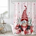thumbnail image 6 of Pink Valentine's Day Gnomes Shower Curtain Set - Standard 72" x 72" Washable Bathtub Curtain with 12 Hooks, Red Love Heart Eucalyptus Leaves Waterproof Fabric Shower Curtains for Bathroom/Bathtub, 6 of 6