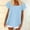 Light Blue, variant on Pincandy Fashion Women's Casual Solid Color Short-Sleeved Round Neck Blouse Shirts,Army Green,4XL