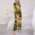 thumbnail image 3 of Sikiie Artistic Oil Painting Sunflower Women's Long-Sleeve Shirt and Full-Length Bottom Pajama Set (s-xxl)-Large, 3 of 7