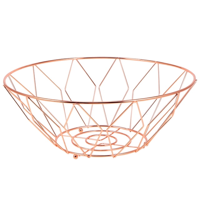 1 Pc Fruit Basket Delicate Snack Dish Vegetables Storage Basin Simple Fruit Tray for Home Room Kitchen Desktop (Rose Gold)