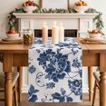 thumbnail image 2 of Table Runners 120 Inches Long Dress Scarves, Navy Flowers Farmhouse Coffee/Dining/Kitchen Table Decor Table Runner for Living Room, Country Plants Pastoral Botanical Vintage 13x120 Inch, 2 of 9