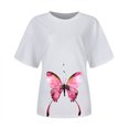 thumbnail image 4 of Fesfesfes Womens Tops Women Crewneck T Print Tees Short Sleeve T Shirt Blouse Tops Womens Dress Shirts 2XL(US:12), 4 of 6