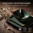 thumbnail image 2 of Onader 12 Piece Dinnerware Sets, Reactive Glaze Plates and Bowls Set for 4, Dishes Sets Serve for Steak Salad Soup, Scratch Resistant & Microwave Safe, Blackish Green, 2 of 9