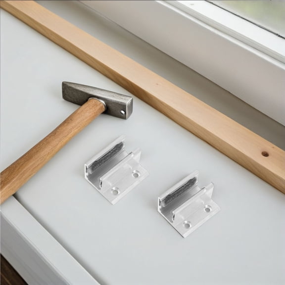 LABSERRON 2Pcs Door Bottom Guide Assembly Silver Aluminum Durable and Easy to Install