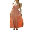 thumbnail image 1 of Femmes Été Boho Maxi Robes Cravate Sangles Découpées Dos Nu Fluide une Longue Robe de Plage, 1 of 6
