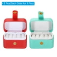 thumbnail image 3 of Unique Bargains Velvet Ring Box, 2 Pack 4 Slots Travel Ring Box Jewelry Holder Portable Mini Jewelry Case for Rings, Red Blue, 3 of 6