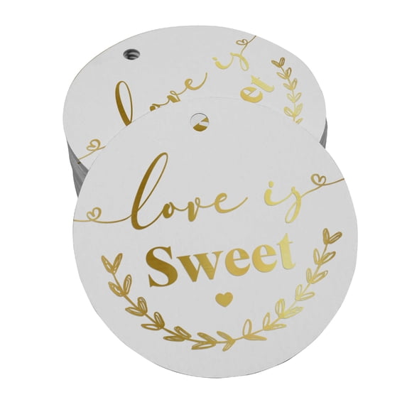 Inkdotpot Love Is Sweet Wedding Bottle Tag Real Gold Foil Favor Hang Tags 50 Pack