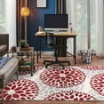 thumbnail image 7 of Rugshop Modern Floral Circles Design for Living Room,Bedroom,Home office,Kitchen Non Shedding Area Rug 3'1" x 5' Red, 7 of 7