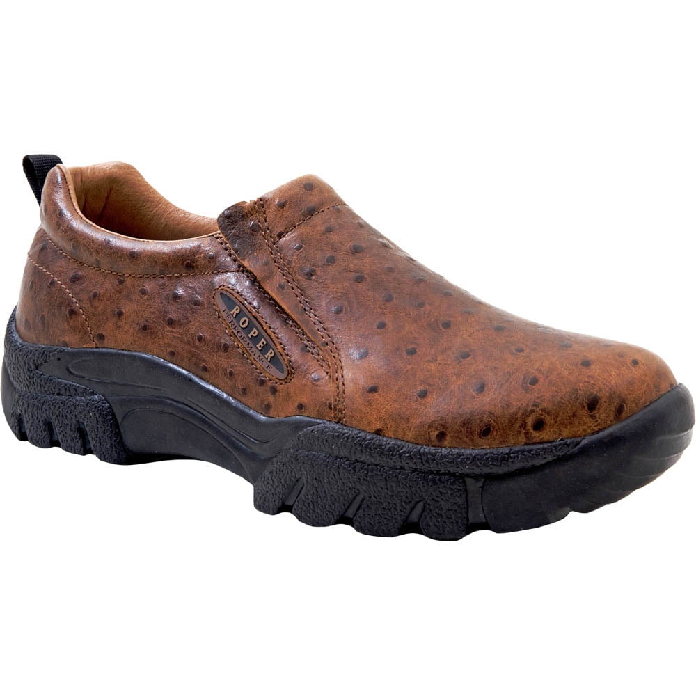 Roper - Western Shoes Mens Ostrich Sport Slip On Tan 09-020-0601-0371 ...