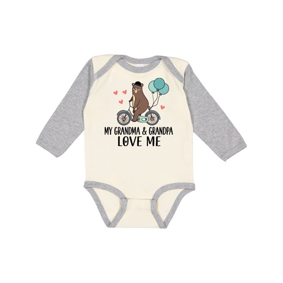 Inktastic Grandma Grandpa Love Me Boys Long Sleeve Baby Bodysuit