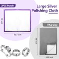 thumbnail image 3 of 3PCS Silver polishing Cloths, 10 x 12.5 inches Four-Layer Double-Sided Jewelry Cleaning Cloth，Large polishing Cloth for Gold, Silver, Diamond, Platinum, Jewelry (2 PCS Purple and 1 PCS Gray), 3 of 4