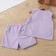thumbnail image 4 of Conjunto de camiseta sin mangas con cuello redondo para niña, vestido sin mangas con botones finos para niña, falda francesa ceñida con cintura fruncida y volantes, conjunto de poliéster para niña, 4 of 9