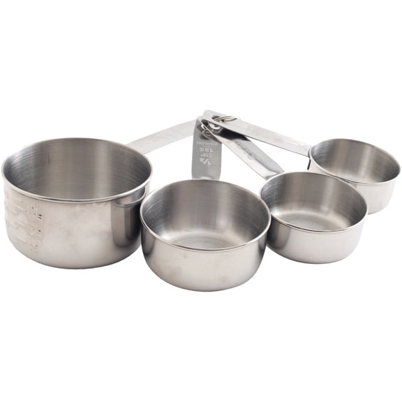 Norpro Stainless Steel Measuring Cups - Stackable - 4 Piece Set, Silver