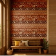 thumbnail image 2 of S4Sassy Self-Stick Decorative Boho Wallpaper, Handblock Striped Wall Paper, Textured Vinyl Waterproof Contact Paper, Brown, 25"X120" Removable Renter Wall Covering For Bedroom, Dining Room, 2 of 9