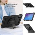 thumbnail image 3 of Case for Lenovo Tab M10 HD 2nd Gen 10.1 Inch 2020 with Screen Protector, 360 Degree Rotating Kickstand Hand Strap Heavy Duty Shockproof Cover with Shoulder Strap, Black, 3 of 7