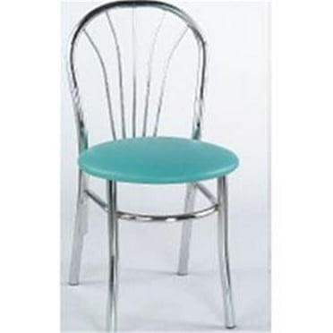 Alston Quality 1896 BLK-Blue Ridge Cafe Metal Side Chair With Upholstered Seat Black Frame