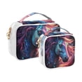 thumbnail image 2 of Horse Head Starry Sky Clear Cosmetic Bags with Handles PVC Toiletry Bags Zipper Waterproof Portable for Traveling 2 Pcs, 2 of 7