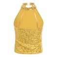 thumbnail image 4 of iiniim Girl's Glitter Sequins Jazz Ballet Hip Hop Tank Top Sleeveless Halter Neck Vest Dancewear Gold 12, 4 of 7