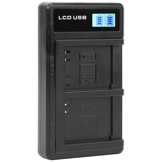 Cargador de Batería de Cámara, Cargador de Batería de Pantalla LCD, Cargador Dual Duradero para Fotografía Al Aire Libre