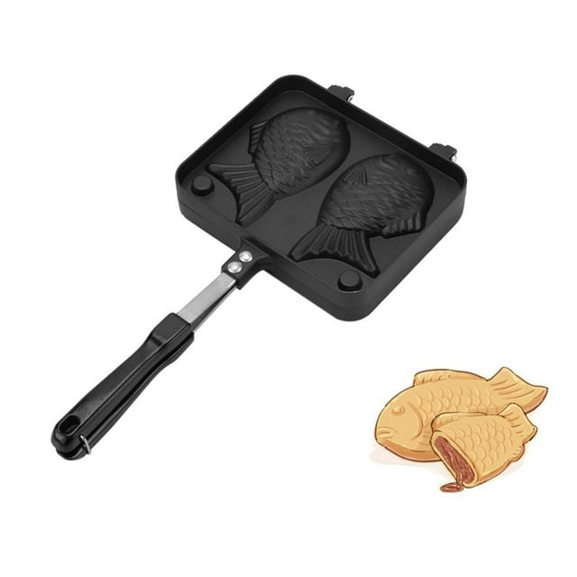 Yosoo Taiyaki Pan, MáQuina Para Hacer Gofres En Forma De Pez MáQuina Antiadherente Para Pasteles Bandeja Para Hornear Con 2 Lados Molde Para Hornear De AleacióN De Aluminio Para Pescado