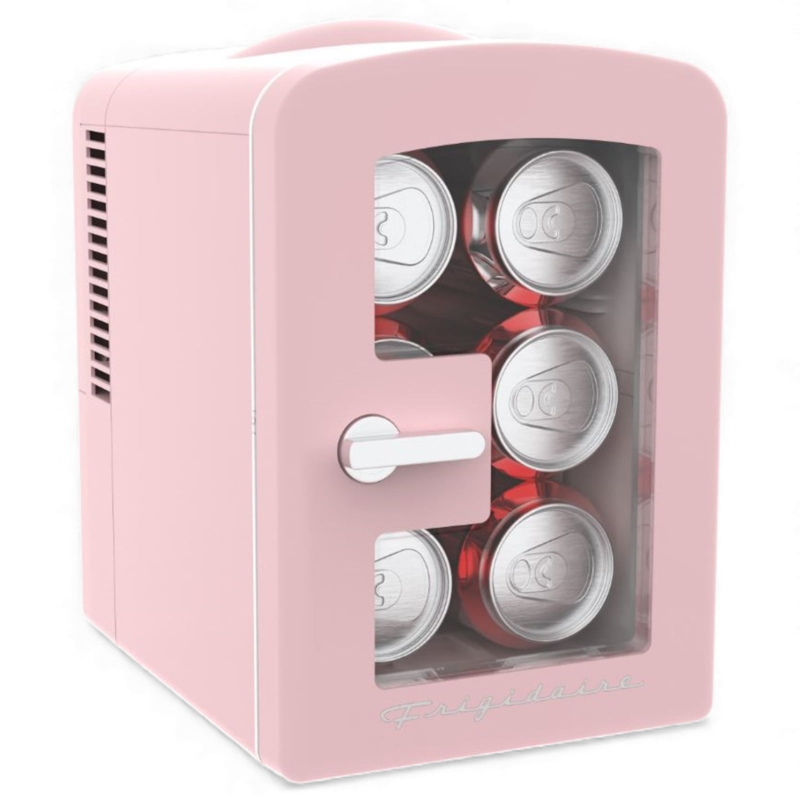 Restored Frigidaire 18 in. 6-Can 4-Liter Mini Beverage Cooler in Pink EFMIS186-B-PINK, Includes 110V home power cord & 12V DC car adapter (Refurbished)