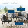 thumbnail image 3 of Modway Riverside 5 Piece Outdoor Patio Aluminum Set in Gray Charcoal, 3 of 10