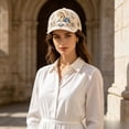 thumbnail image 3 of Pearls Embroidered Baseball Cap, Christian Religious Hat, Vintage Floral Pearl Decorative Adjustable Baseball Sun Hat for Outdoor Woman Man, 3 of 7