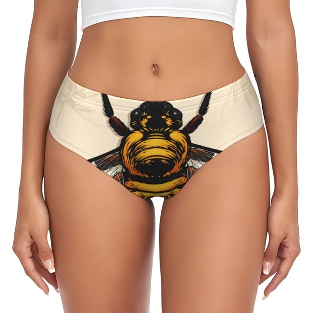Balery Honey Bee Ropa Interior de Algodón para Mujer con Dibujo – Braguitas Cómodas y Elásticas, Estilo Clásico-4X-Large