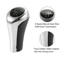 thumbnail image 2 of 5 Speed Manual Gear Stick Shift Knob Transmission for BMW X1 ABS Faux Leather Black Silver Tone, 2 of 6