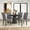 Gray, variant on Roundhill Furniture Aurora 5-Piece Round Dining Set, Pedestal Dining Table with 4 Velvet Chairs, Blue