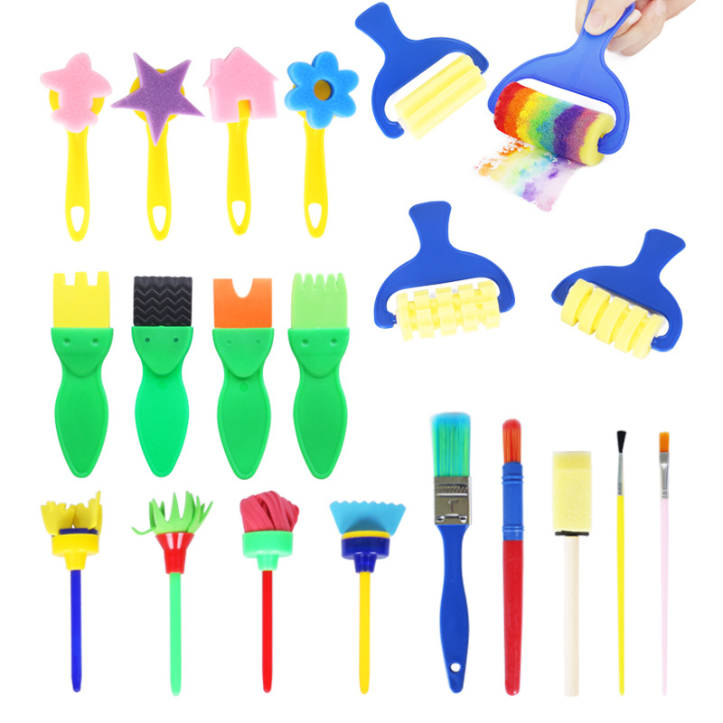 Onever 21Pcs/set Kid Paint Brushes Sponge Painting Brush Tool Set for